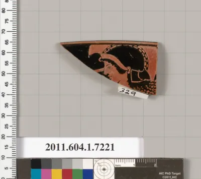Terracotta rim fragment of a kylix (drinking cup)