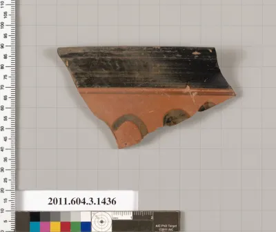 Terracotta rim fragment of a skyphos (deep drinking cup)