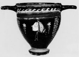 SKYPHOS (SOUTH ITALIAN, GNATHIAN, BLACK GLAZE)