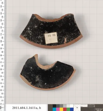 Terracotta fragments of kylikes (drinking cups)