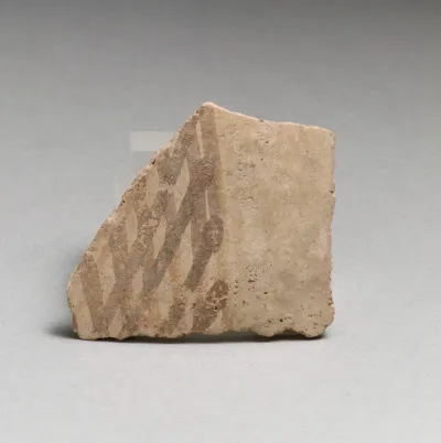 Terracotta vessel fragment with cross-hatched design