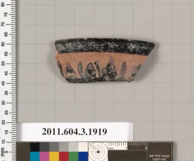 Terracotta fragment of a kylix (drinking cup) or a skyphos (deep drinking cup)?