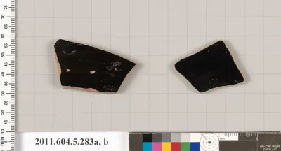 Terracotta fragments of kylikes (drinking cups)