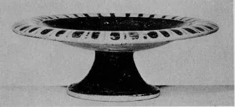 PLATE, STEMMED (ETRUSCAN, BLACK PATTERN)