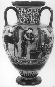 AMPHORA, NECK (ATHENIAN, BLACK-FIGURE)