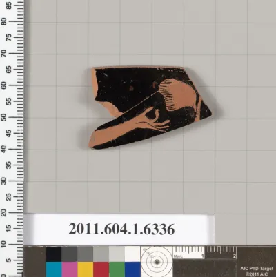 Terracotta rim fragment of a kylix (drinking cup)