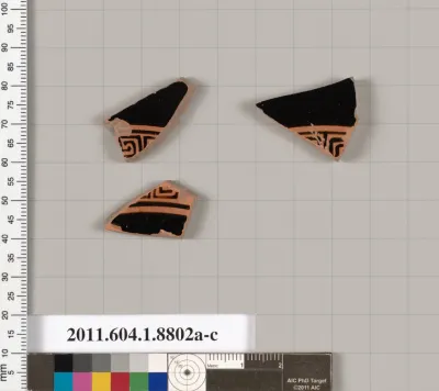 Terracotta fragments of kylikes (drinking cups)