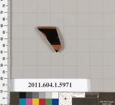 Terracotta rim fragment of a kylix (drinking cup)