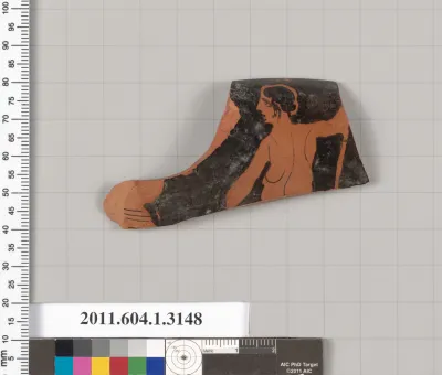 Terracotta rim fragment of a kylix (drinking cup)