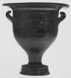 KRATER, BELL (SOUTH ITALIAN, BLACK GLAZE)