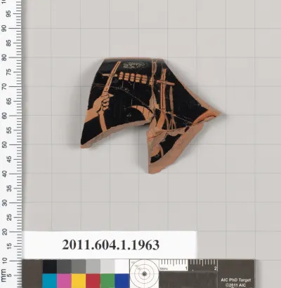 Terracotta rim fragment of a kylix (drinking cup)