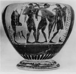 KRATER, COLUMN (ATHENIAN, BLACK-FIGURE)