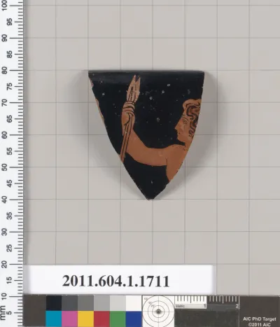 Terracotta rim fragment of a kylix (drinking cup)