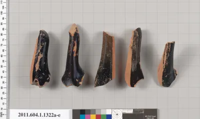 Terracotta fragments of kylikes (drinking cups)