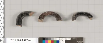 Terracotta fragments of kylikes (drinking cups)