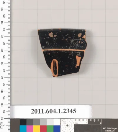 Terracotta rim fragment of a kylix (drinking cup)