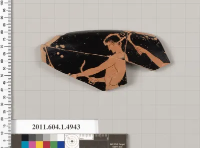 Terracotta rim fragment of a kylix (drinking cup)