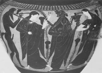 KRATER, COLUMN (ATHENIAN, BLACK-FIGURE)