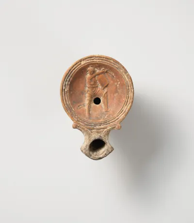Terracotta oil lamp