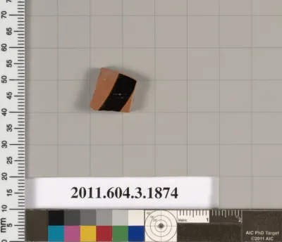 Terracotta fragment of a kylix: Band or lip cup (drinking cup)