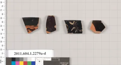 Terracotta rim fragments of kylikes (drinking cups)