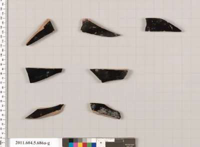 Terracotta fragments of kylikes (drinking cups)