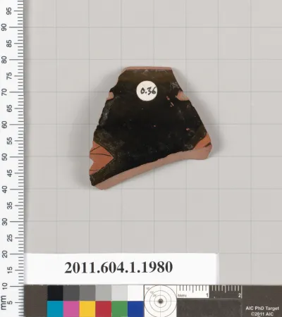 Terracotta rim fragment of a kylix (drinking cup)