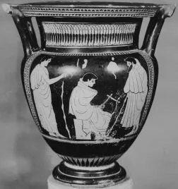 KRATER, COLUMN (ATHENIAN, RED-FIGURE)