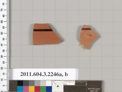 Terracotta fragments of a kylix (drinking cup)