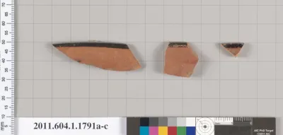 Terracotta rim fragments of kylikes(drinking cups)