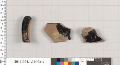 Terracotta fragments of kylikes (drinking cups)