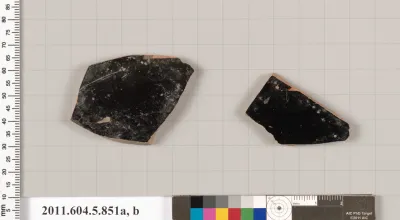 Terracotta fragments of kylikes (drinking cups)