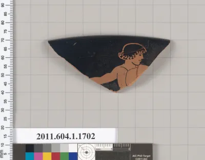 Terracotta rim fragment of a kylix (drinking cup)