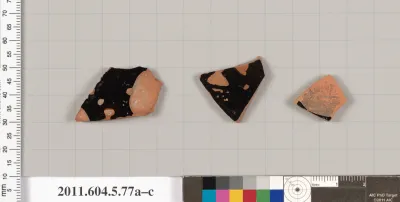 Terracotta fragments of kylikes (drinking cups)