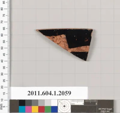 Terracotta rim fragment of a kylix (drinking cup)
