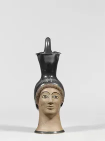 FIGURE VASE, OINOCHOE (ATHENIAN, RED-FIGURE)