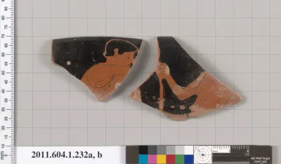 Terracotta fragments of a kylix (drinking cup)