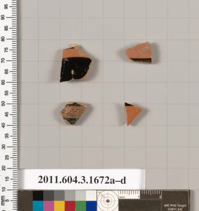 Terracotta fragments of kylikes: Band or lip cups (drinking cups)