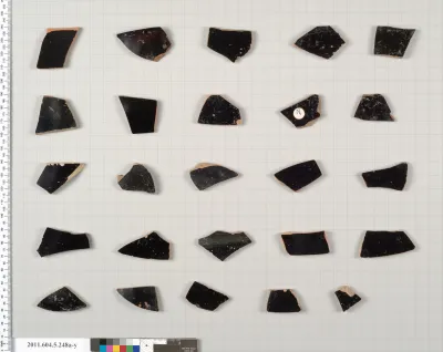 Terracotta fragments of kylikes (drinking cups)