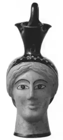 FIGURE VASE, OINOCHOE (ATHENIAN, RED-FIGURE)