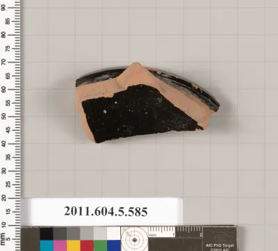 Terracotta fragment of a stemless kylix (drinking cup)