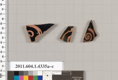 Terracotta fragments of kylikes (drinking cups)