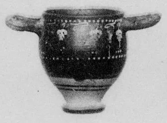 SKYPHOS (SOUTH ITALIAN, GNATHIAN, BLACK GLAZE)