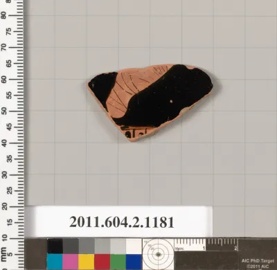 Terracotta fragment of a small, closed shape