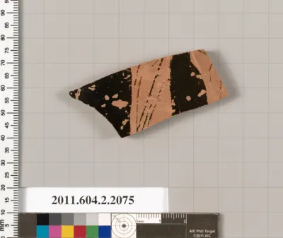 Terracotta fragment of a pot; glazed on the inside