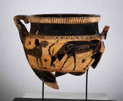 Terracotta krater (bowl for mixing wine and water) of Chalcidian shape