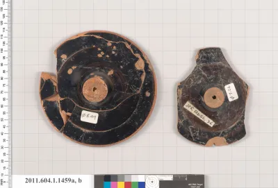 Terracotta fragments of kylikes (drinking cups)