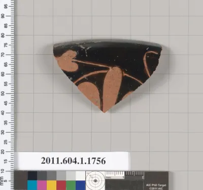 Terracotta rim fragment of a kylix (drinking cup)