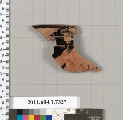 Terracotta rim fragment of a kylix (drinking cup)