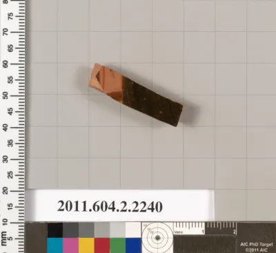 Terracotta fragment of a pot; unglazed on the inside